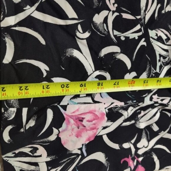 White House Black Market Halter Tank B/W/Pink Floral Side Zip Sleeveless Size 14 - Picture 7 of 10